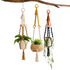 Handmade Plant Hanger Set 3 PCS, Boho Macrame Hanging Planter Basket with Cotton Rope Woven Design, Indoor Outdoor Plant Holder for Balcony Garden Home Decor, Natural Greenery Display