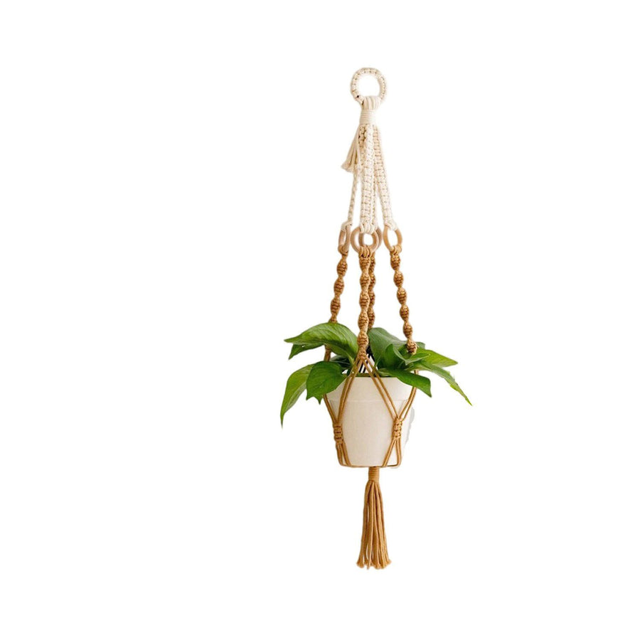 Handmade Plant Hanger Set 2 PCS（Type A）, Macrame Hanging Planter Basket with Cotton Rope Woven Design, Boho Plant Holder for Indoor Outdoor Garden Balcony Home Decor, Creative Hanging Flower Pot Holder
