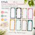 8 Pack Floral Magnetic Notepads for Fridge, Cute Shopping List Planner Memo Pads with 25 Sheets Each, Tear Off Weekly To Do List Notes for Home Kitchen Office School Organisation and Daily Reminders