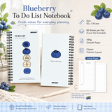 Fruit Series To Do List Notebook (Blueberry) – Spiral Bound Journal with Cute Fruit Cover, 80 Sheets, Portable Planner for Daily Notes, Study, Office and Personal Organisation