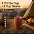 Red 304 Stainless Steel Camping Coffee Cup  with Leather Sleeve – 350ml Portable Outdoor Drinking Cup, Beer Cup, Travel Mug for Camping, Hiking, Picnic and Daily Coffee