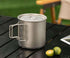 Camping Mug 500ml (16.91oz) with Lid – Ultra Lightweight Titanium Coffee Cup, Foldable Handle Outdoor Water Cup for Camping, Hiking, Travel, Backpacking and Adventure