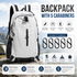 Gray Hiking Backpack with 5 Carabiners Included – Lightweight Waterproof Outdoor Daypack for Men and Women, Breathable Cycling Hiking Trekking Camping Travel Backpack