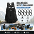 Black Hiking Backpack with 5 Carabiners Included – Lightweight Waterproof Outdoor Daypack for Men and Women, Breathable Cycling Hiking Trekking Camping Travel Backpack