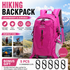 Rose Red Hiking Backpack with 5 Carabiners Included – Lightweight Waterproof Outdoor Daypack for Men and Women, Breathable Cycling Hiking Trekking Camping Travel Backpack