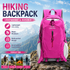 Rose Red Outdoor Hiking Backpack - Lightweight Nylon Travel Daypack with Multi Pocket Storage, Water Resistant Design, Breathable Back Support for Trekking Camping Cycling Adventures