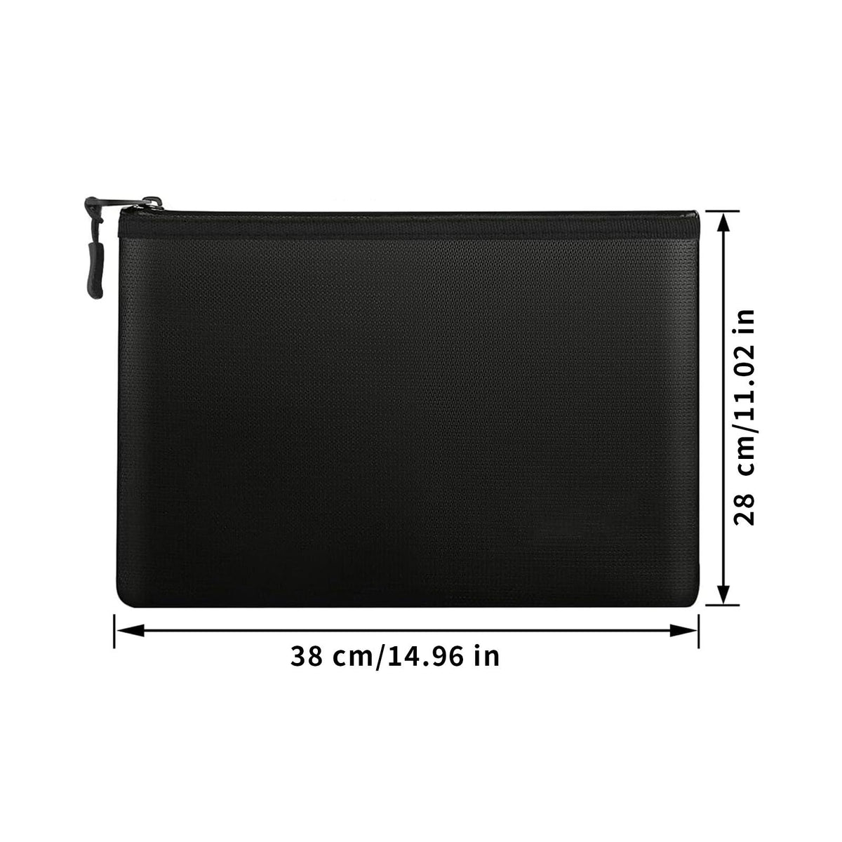Fireproof Document Zipper Bag (28 x 38CM) - Waterproof & Heat Resistant Silicone Fiberglass Storage Pouch and Money Bag for Passport Card and Valuables