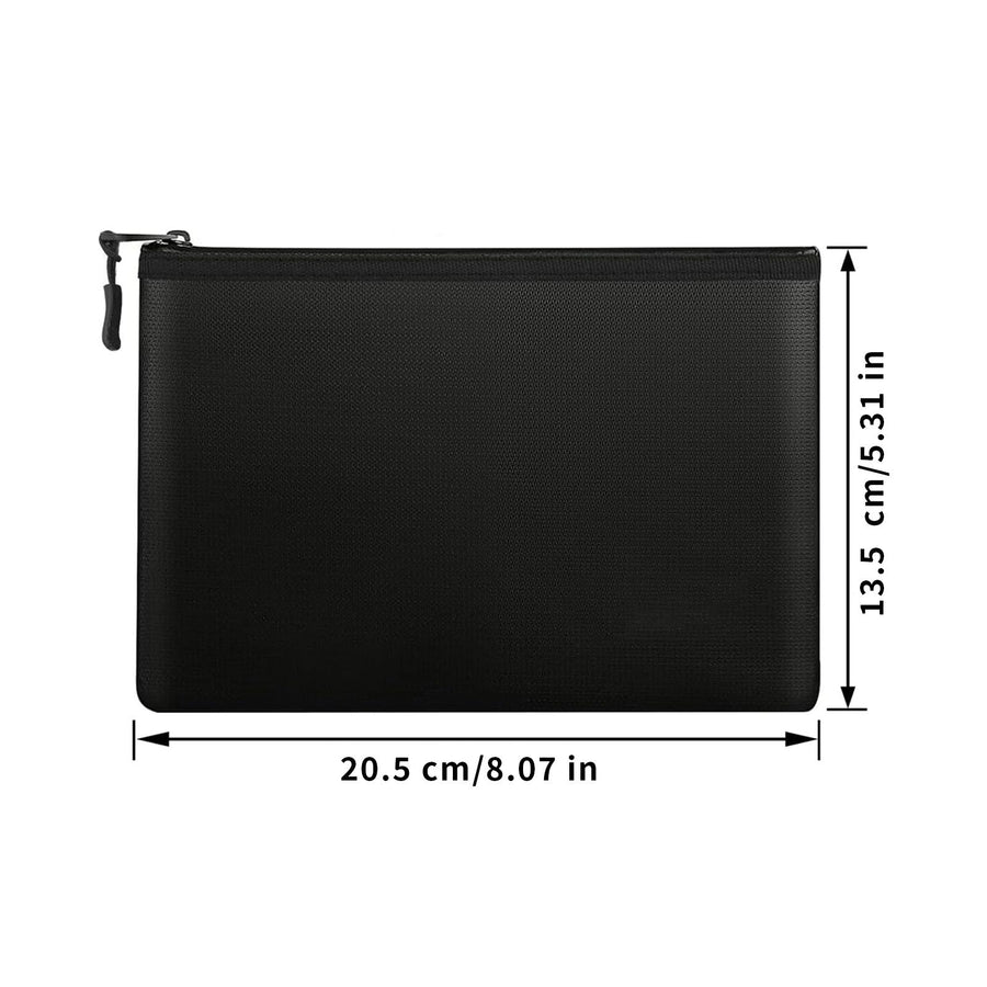 Fireproof Document Zipper Bag (20.5 X 13.5CM) - Waterproof & Heat Resistant Silicone Fiberglass Storage Pouch and Money Bag for Passport Card and Valuables