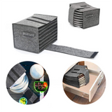 2 Pack Grey Foldable Crockery Storage Organizer (Holds 8 Plates) - Felt Camping & Picnic Dinnerware Storage Box with Handle and Secure Closure