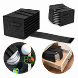2 Pack Dark Grey Foldable Crockery Storage Organizer (Holds 8 Plates) - Felt Camping & Picnic Dinnerware Storage Box with Handle and Secure Closure