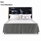 Grey 137x190x38cm Elastic Bed Skirt - Thickened Polyester Fitted Valance with Double-Layer High-Stretch Band, Wrinkle-Resistant Drop