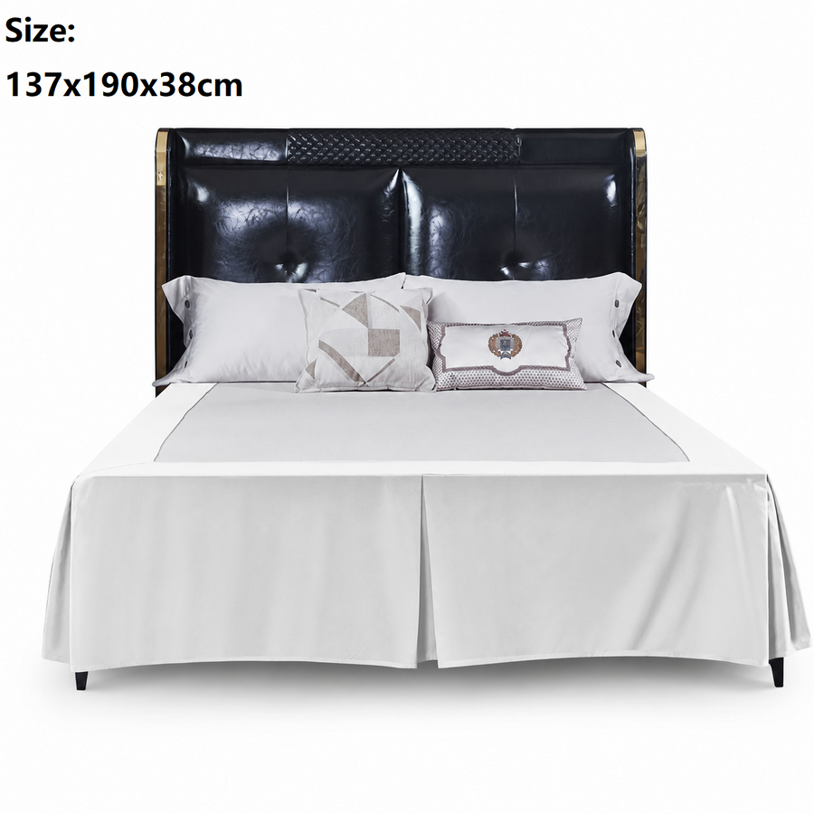 White 137x190x38cm Elastic Bed Skirt - Thickened Polyester Fitted Valance with Double-Layer High-Stretch Band, Wrinkle-Resistant Drop