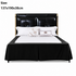 Black 137x190x38cm Elastic Bed Skirt - Thickened Polyester Fitted Valance with Double-Layer High-Stretch Band, Wrinkle-Resistant Drop