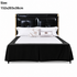 Black 152x203x38cm Elastic Bed Skirt - Thickened Polyester Fitted Valance with Double-Layer High-Stretch Band, Wrinkle-Resistant Drop