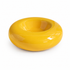 Yellow Ceramic Pet Donut Bowl - 50ml  Food Dish for Cats and Small Dogs - Non Slip Base, Easy Clean Glaze, Compact Snack Feeder, Pastel Colours, Home and Travel Use