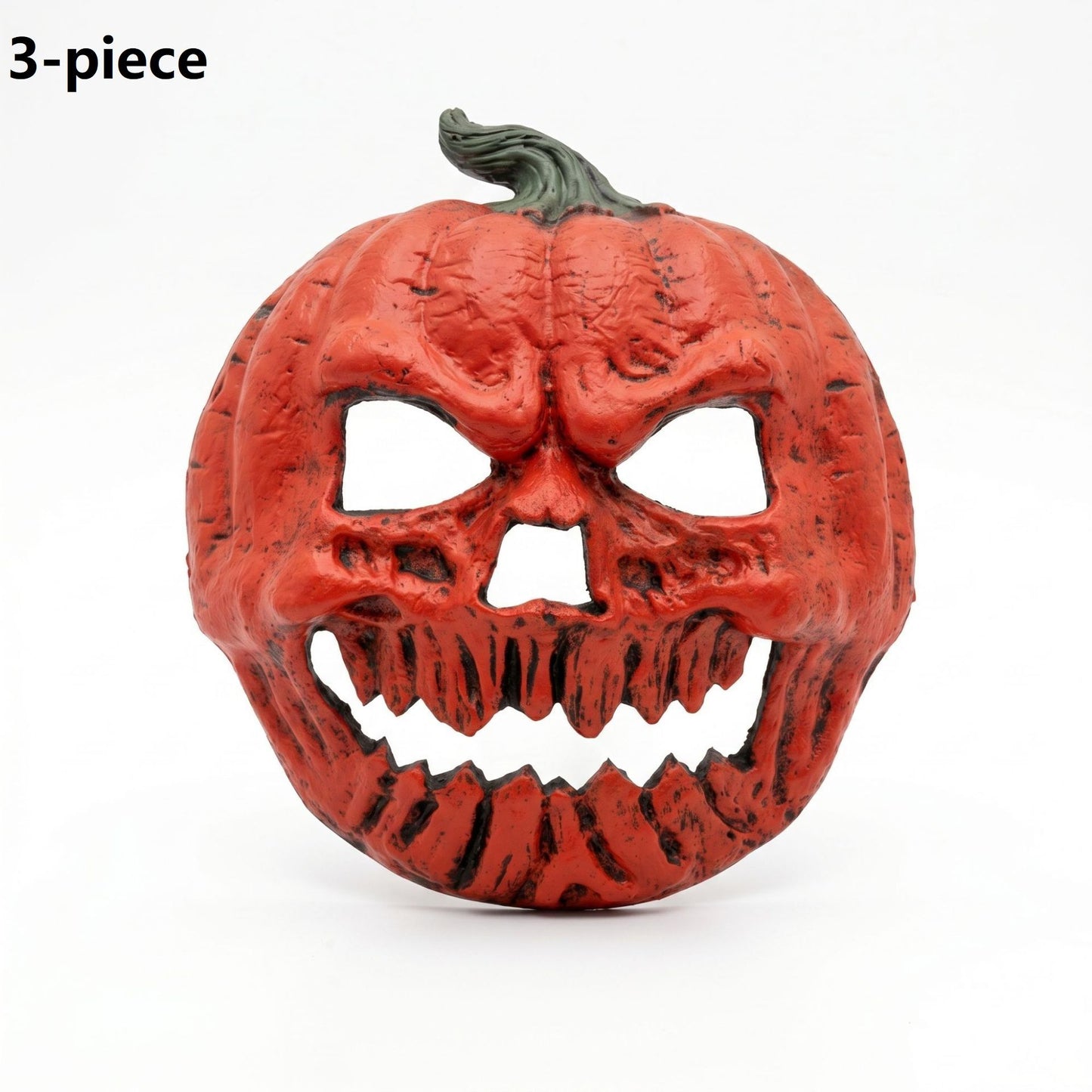 3-pack Scary Pumpkin Mask - PU Foam Pumpkin Head Costume Prop, DIY Halloween Party Decoration for Carnival, Fancy Dress, Birthdays and Festive Displays