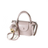Pink Compact PU Leather Crossbody Bag With a pendant- Lightweight Handheld Shoulder Purse with Adjustable Strap, Zipper Closure and Metal Feet for Women, Daily Commute and Travel