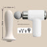 Mini Massage Gun - Portable Percussion Massager with  14 x 3.6 cm massage head and 4  Heads , USB-C Rechargeable Muscle Relief Device for Neck, Back, Legs - Compact White Handheld Deep Tissue Vibrator for Women & Travel
