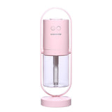 Pink 360 Rotating USB Humidifier with Star Projector - 200ml Portable Cool Mist Maker,  Quiet Desktop Air Diffuser for Bedroom and Office