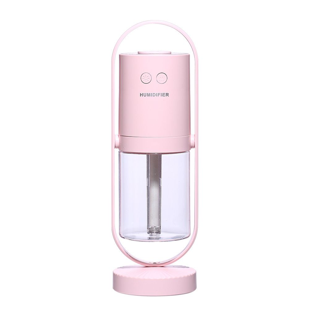 Pink 360 Rotating USB Humidifier with Star Projector - 200ml Portable Cool Mist Maker,  Quiet Desktop Air Diffuser for Bedroom and Office