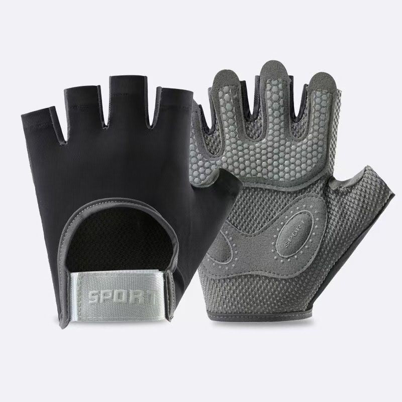 Women and Men Gym Gloves (Black Size S)- Breathable Half Finger Workout Gloves with Wrist Support, Shock Absorbing Non Slip Weight Lifting Gloves for Fitness