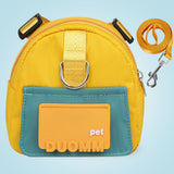 Yellow Small and Medium Dog Backpack Harness with Lead (M)- Adjustable Pet Walking Bag with Hidden Waste Bag Compartment, Snack Storage and D-Ring Attachments for Outdoor Walks