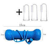 Dog Dental Chew Toy and Finger Brush Set - 15cm Blue Hands Free Chew Toy with 3 Silicone Finger Brushes for Pet Teeth Cleaning and Daily Oral Care