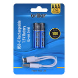 2 PCS AAA USB Rechargeable LI-ION Battery