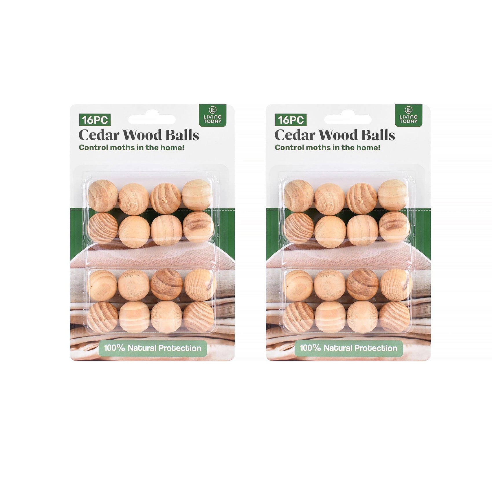 32 Pcs Living Today Cedar Wood Balls –  Scented Moth-Repellent Balls