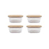 4 Pcs Bamboo Food Container - Medium