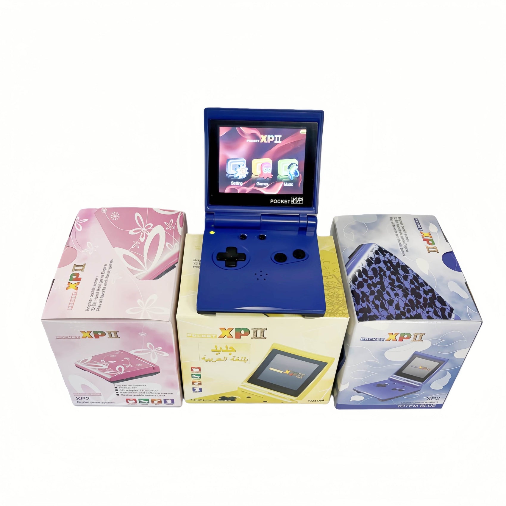 Pocket XP 2 Handheld Game Console – Built-in Classic Games, Game Boy Style, Portable Retro Gaming - Pink