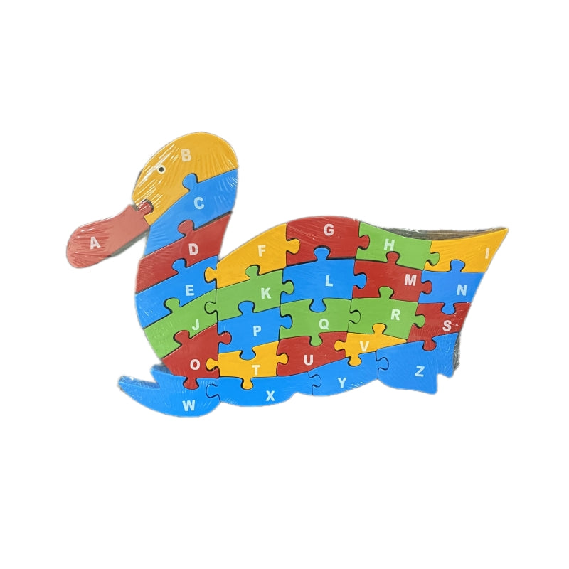 WOODEN ANIMAL PUZZLES ALPHABET AND NUMBER ASSORTED - Snake