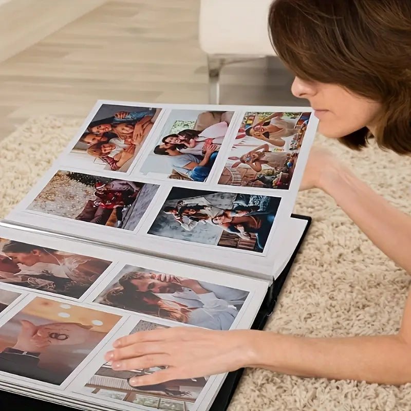 Extra Large 600-Pocket Leather Photo Album - Navy