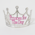 Princess for the Day Tiara – Silver Rhinestone Crown with Pink Lettering - Silver