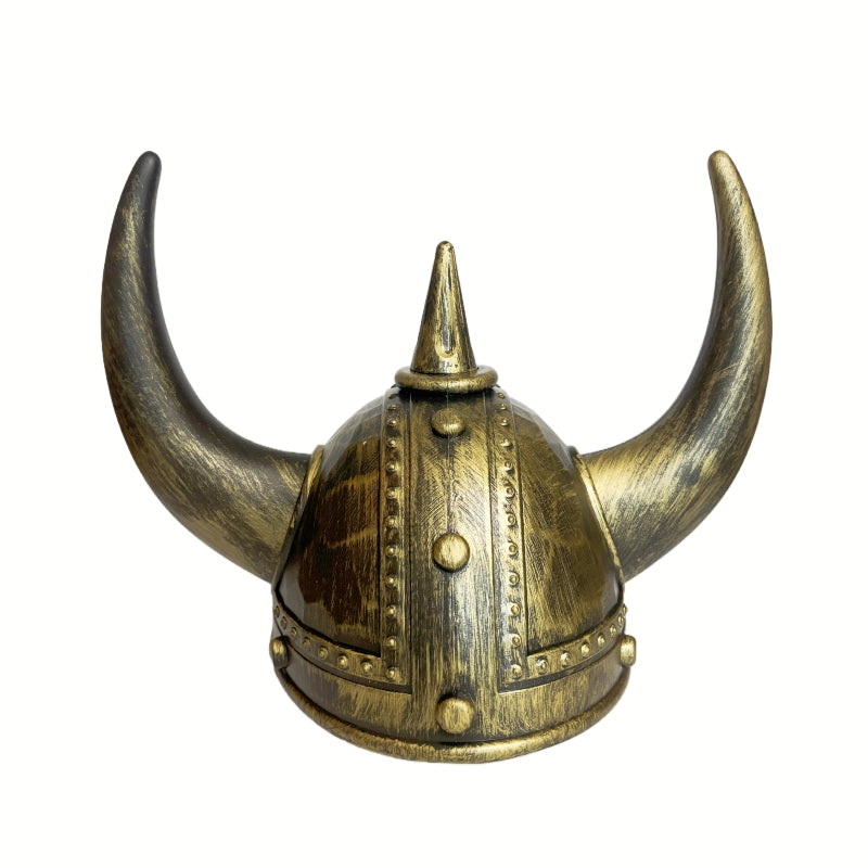 Viking Helmet Medieval Viking Horned Hat Warrior Costume Hat Cosplay-Golden Black