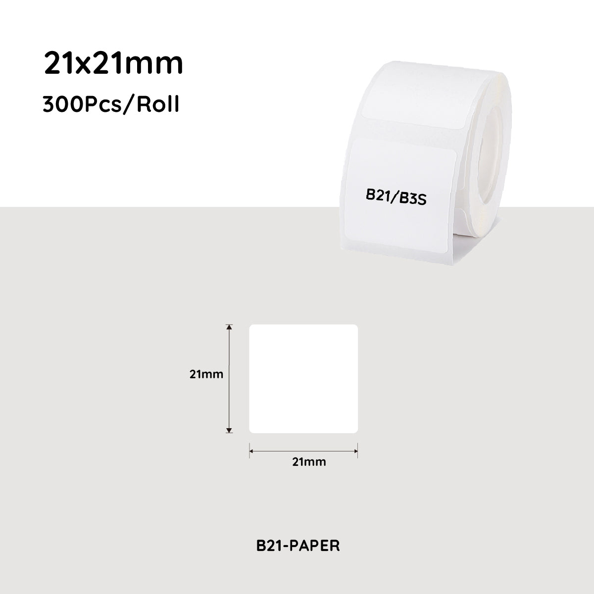 NiiMbot white label paper 21*21mm 300 Pcs For B21/B3S/B1