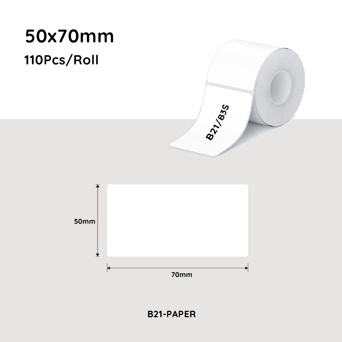 NiiMbot white label paper 50*70mm 110 Pcs For B21/B3S/B1