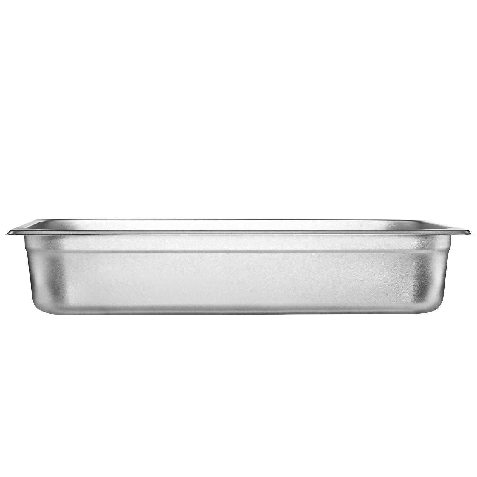 6 Pack Hotel Pans, Full Size Anti-Jam Steam Pan, 0.8mm Thick Stainless Steel Restaurant Steam Table Pan, 4-Inch Deep Commercial Table Pan, Catering Storage Food Pan, for Industrial & Scientific