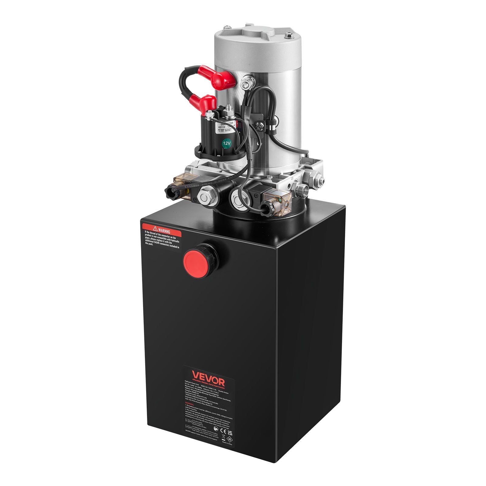 12 L Hydraulic Power Unit, Double Acting Dump Trailer Pump, 22 MPa Max Relief Pressure & 3.4 L/min Flow Rate, DC 12V Hydraulic Pump with Metal Reservoir for Dump Trailer Car Lifting
