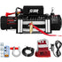 Electric Winch 13500lb/6123kg, Steel Cable Recovery Winch 12V, Power Winch with Wireless Remote Control, Handlebar-Mounted Rocker and Powerful Motor for Boats, UTV, ATV Wrangler Accessories