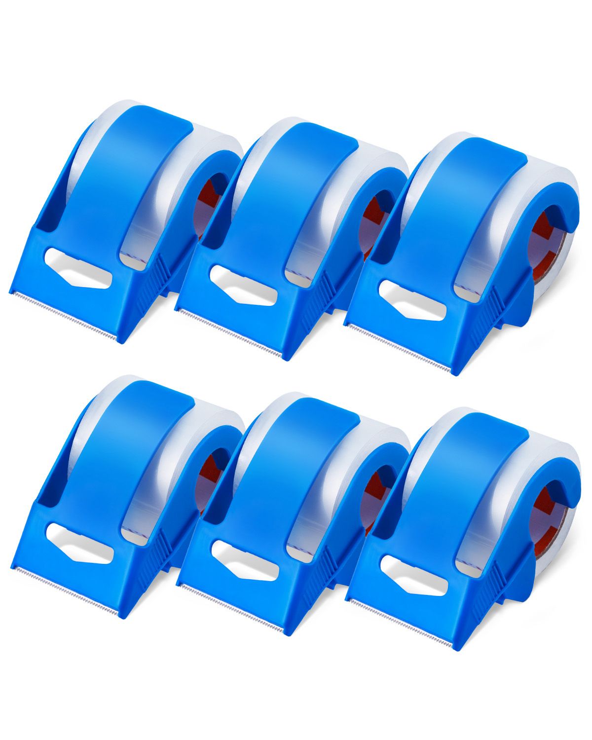 Packing Tape 6 Rolls 25 Yards Clear Shipping Tape with Dispenser 2.7 Mil