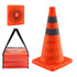 Safety Cones, 4 Pack 18 inch Collapsible Traffic Cones, Construction Cones with Reflective Collars, Wide Base and A Storage Bag, for Traffic Control, Driving Training, Parking Lots