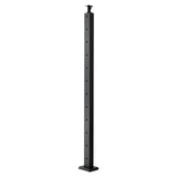Cable Railing Post, 106.7x2.5x5 cm Level Deck Stair Posts, 1-Pack Stainless Steel Cable Handrail Post, Pre-Drilled Pickets with Mounting Bracket Stair Railing Kit, Black, 1JZLGZXHS1063GGTD001V0