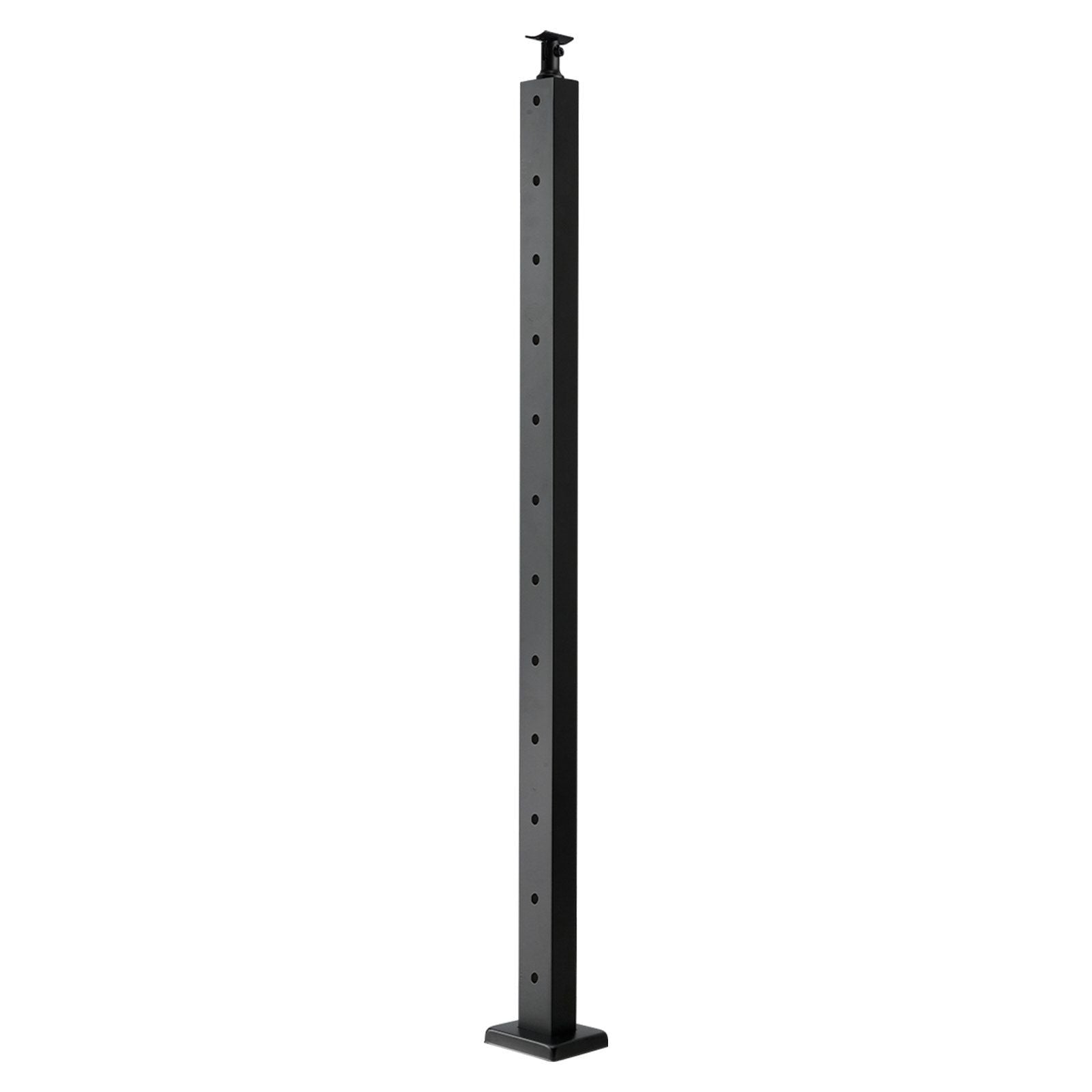 Cable Railing Post, 106.7x2.5x5 cm Level Deck Stair Posts, 1-Pack Stainless Steel Cable Handrail Post, Pre-Drilled Pickets with Mounting Bracket Stair Railing Kit, Black, 1JZLGZXHS1063GGTD001V0
