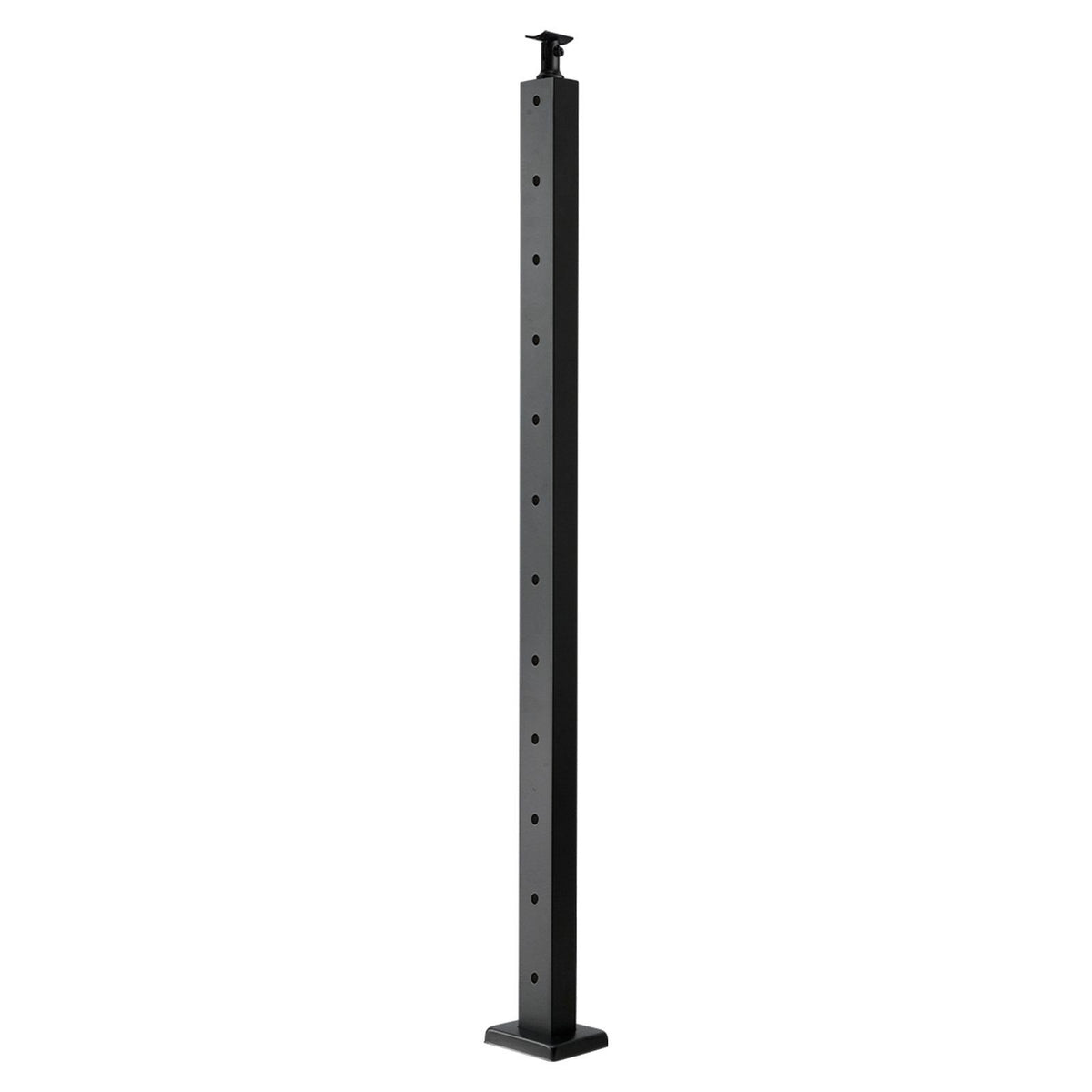 Cable Railing Post, 106.7x2.5x5 cm Level Deck Stair Posts, 1-Pack Stainless Steel Cable Handrail Post, Pre-Drilled Pickets with Mounting Bracket Stair Railing Kit, Black, 1JZLGZXHS1063GGTD001V0