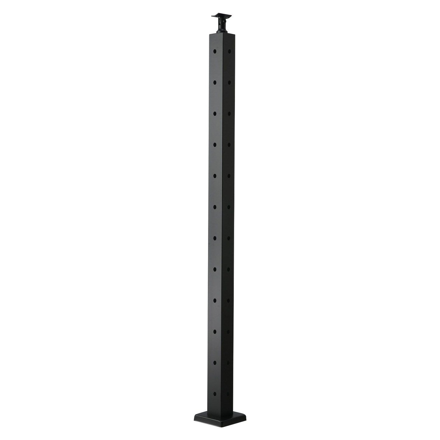 Cable Railing Post, 106.7x5x5cm Corner Railing Post, with L-Shaped Pre-Drilled Holes, Stainless Steel Cable Rail Post with Horizontal and Curved Bracket, 1-Pack, Black, 1JZLGZXHS1065S1EW001V0
