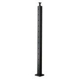 Cable Railing Post, 106.7x5x5cm Corner Railing Post, with L-Shaped Pre-Drilled Holes, Stainless Steel Cable Rail Post with Horizontal and Curved Bracket, 1-Pack, Black, 1JZLGZXHS1065S1EW001V0