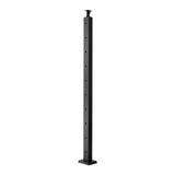 1-Pack Cable Railing Post, 91.4x5x5cm Horizontal-Hole Deck Railing Post with Pre-Drilled Holes, Stainless Steel Cable Rail Post with Horizontal and Curved Bracket, Black, 1JZLGZXHS9148RVYS001V0
