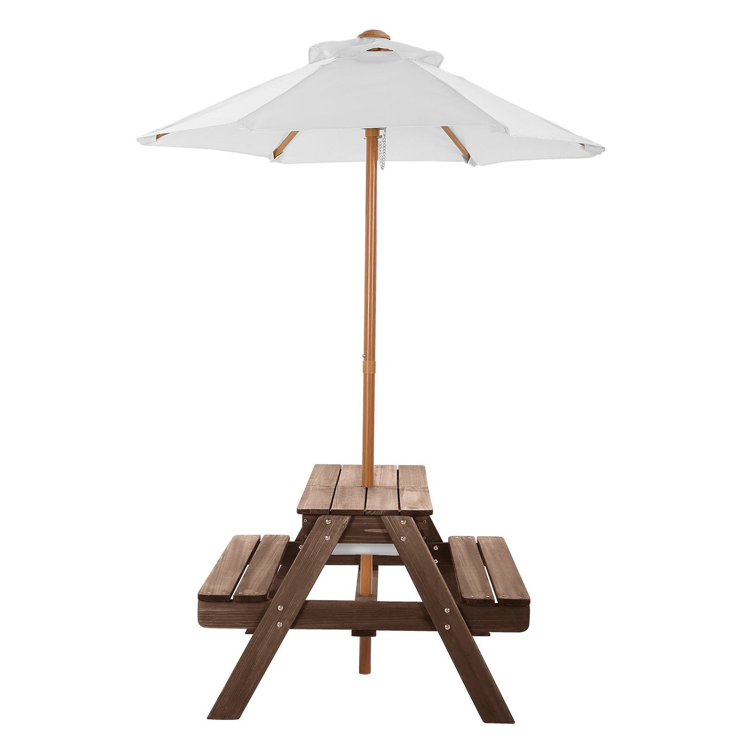 Picnic Table Wooden Tables and Bench Set Umbrella Garden Indoor Outdoor