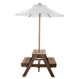 Picnic Table Wooden Tables and Bench Set Umbrella Garden Indoor Outdoor